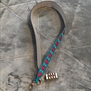 Henri Bendel Teal and Pink Floral Accessory